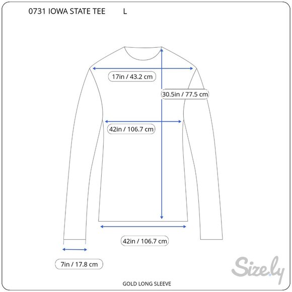 Iowa State University Cyclones Long Sleeve Tee Large Crewneck Knit Stretch - Picture 4 of 11